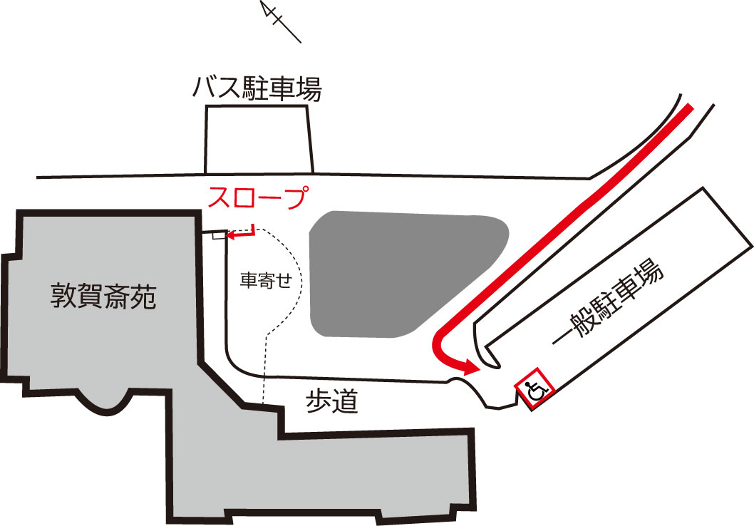 敦賀斎苑障がい者用駐車場のマップ