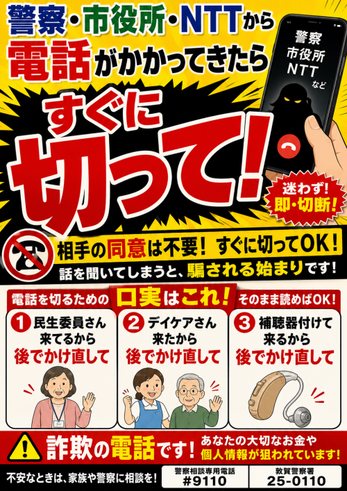 不審な電話は切りましょう