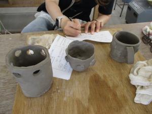 出来上がった陶芸作品の画像