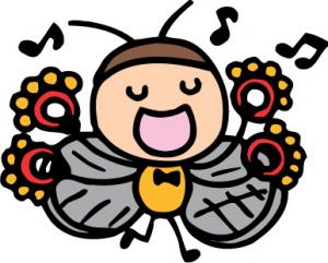 楽器を演奏している虫のイラスト