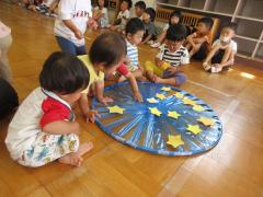 天の川に星をつけています