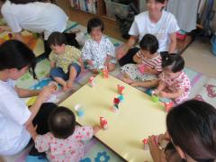 喫茶店コーナー　ジュースとホットケーキを食べました