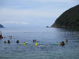 海を楽しんでいる子どもたち