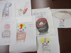 子どもが色鉛筆で書いた絵7枚