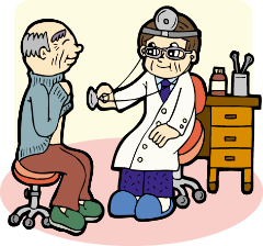 診断している医者のイラスト