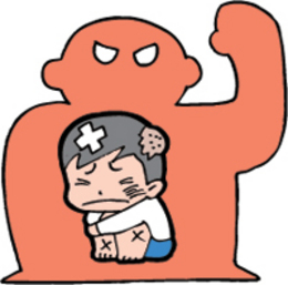 虐待を受けている子どものイラスト
