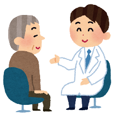おじいさんが問診を受けているイラスト