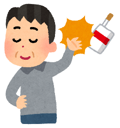 おじいさんが禁煙しているイラスト