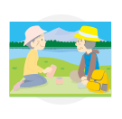 静かな場所にいるおばあさん