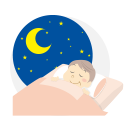 睡眠をとっている高齢の方