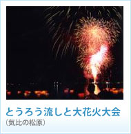 とうろう流しと大花火大会の画像