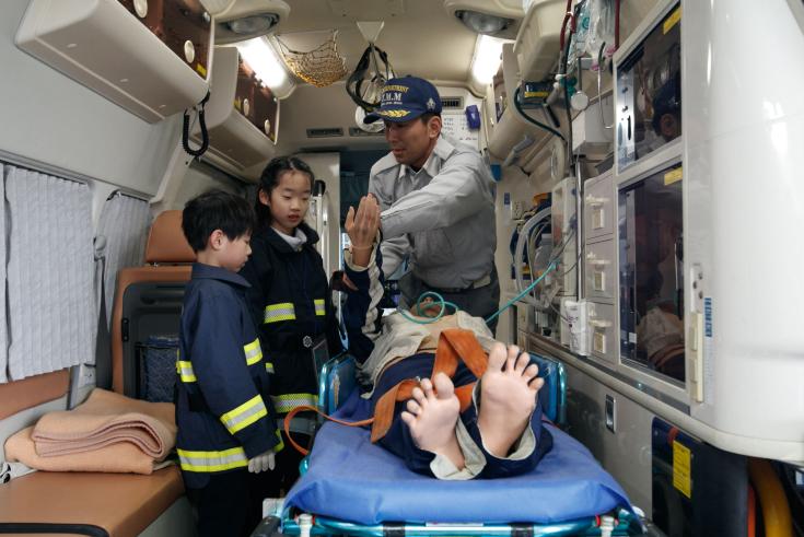 消防士体験の様子