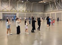 民謡踊り練習の風景