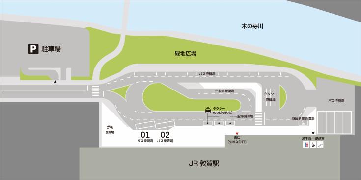 敦賀駅東口駅前広場平面図