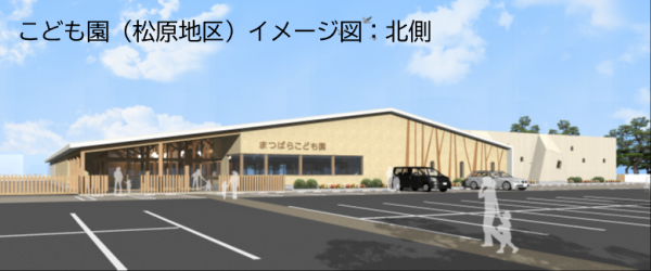 松原地区こども園イメージ図（北側）