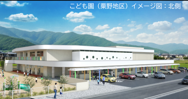 粟野地区こども園イメージ図（北側）